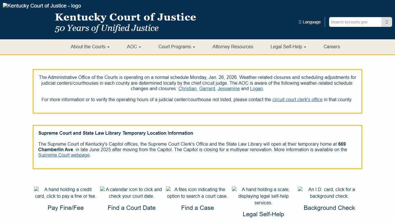 Kentucky Court of Justice - Kentucky Court of Justice